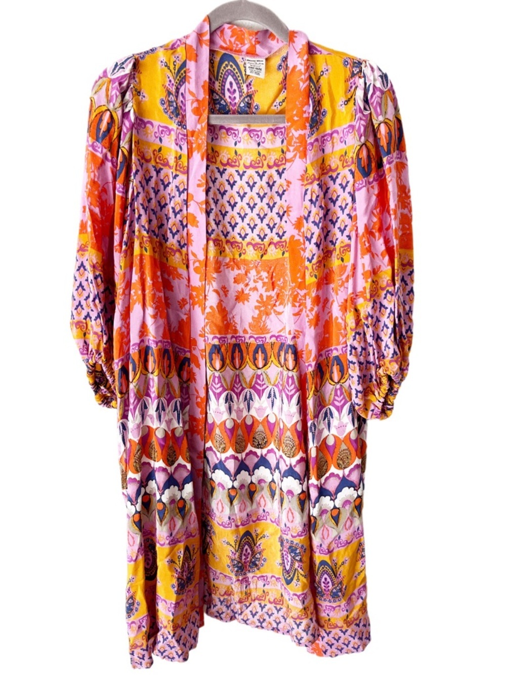 Anna & Ava Kimono Women's One Size O/S Mixed Print Duster Maxi Swim Coverup